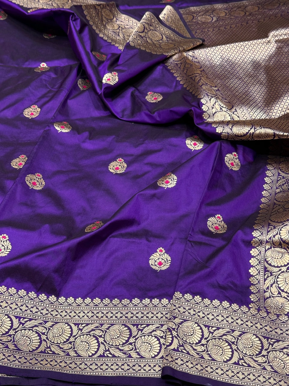 Purple Handwoven Banarasi Silk Saree