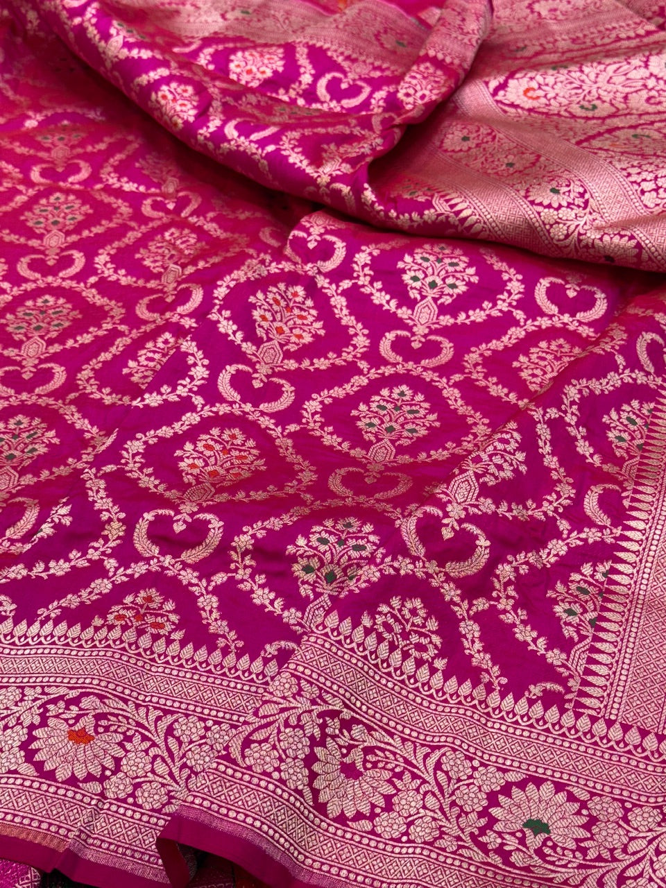 Banarasi Minakari Pure Katan Silk Saree | Pure Silk | Minakari Work | Cutwork Technique | Banarasi Katan Silk Saree