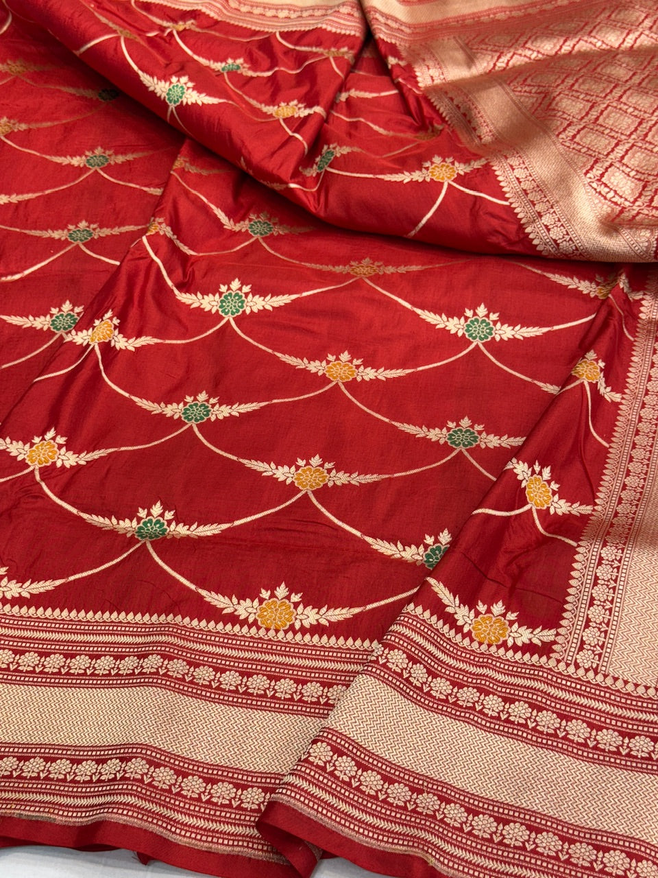 Yellow Banarasi Minakari Pure Katan Silk Saree | Pure Silk | Minakari Work | Cutwork Technique | Banarasi Katan Silk Saree