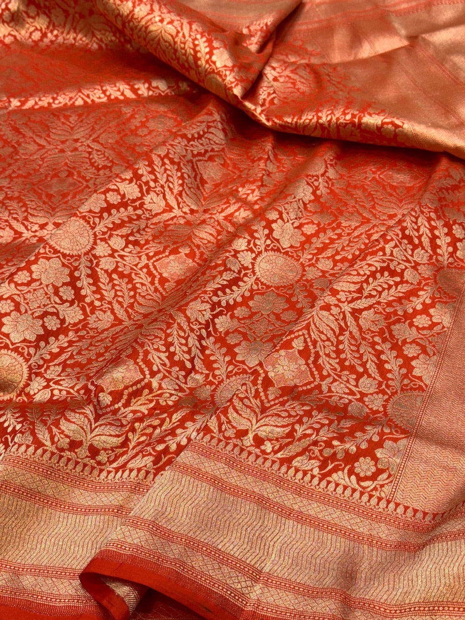Banarasi Pure Silk Brocade Saree – Luxurious Katan Silk with Intricate Brocade Weave