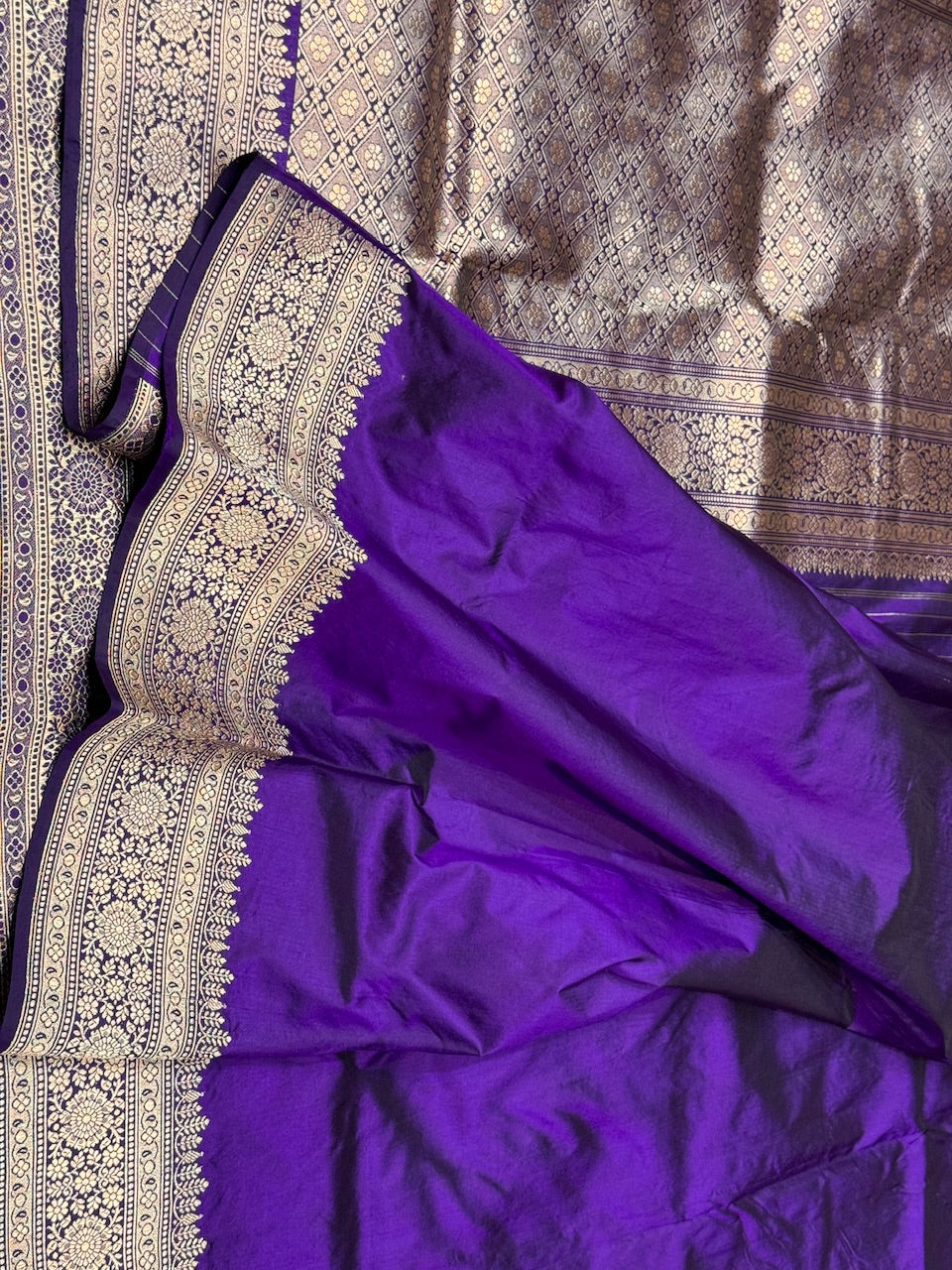 Purple Handwoven Pure Silk Saree