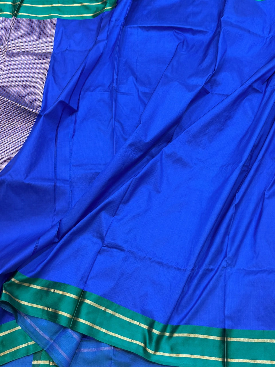Handwoven Pure Banarasi Satin Border Silk Saree