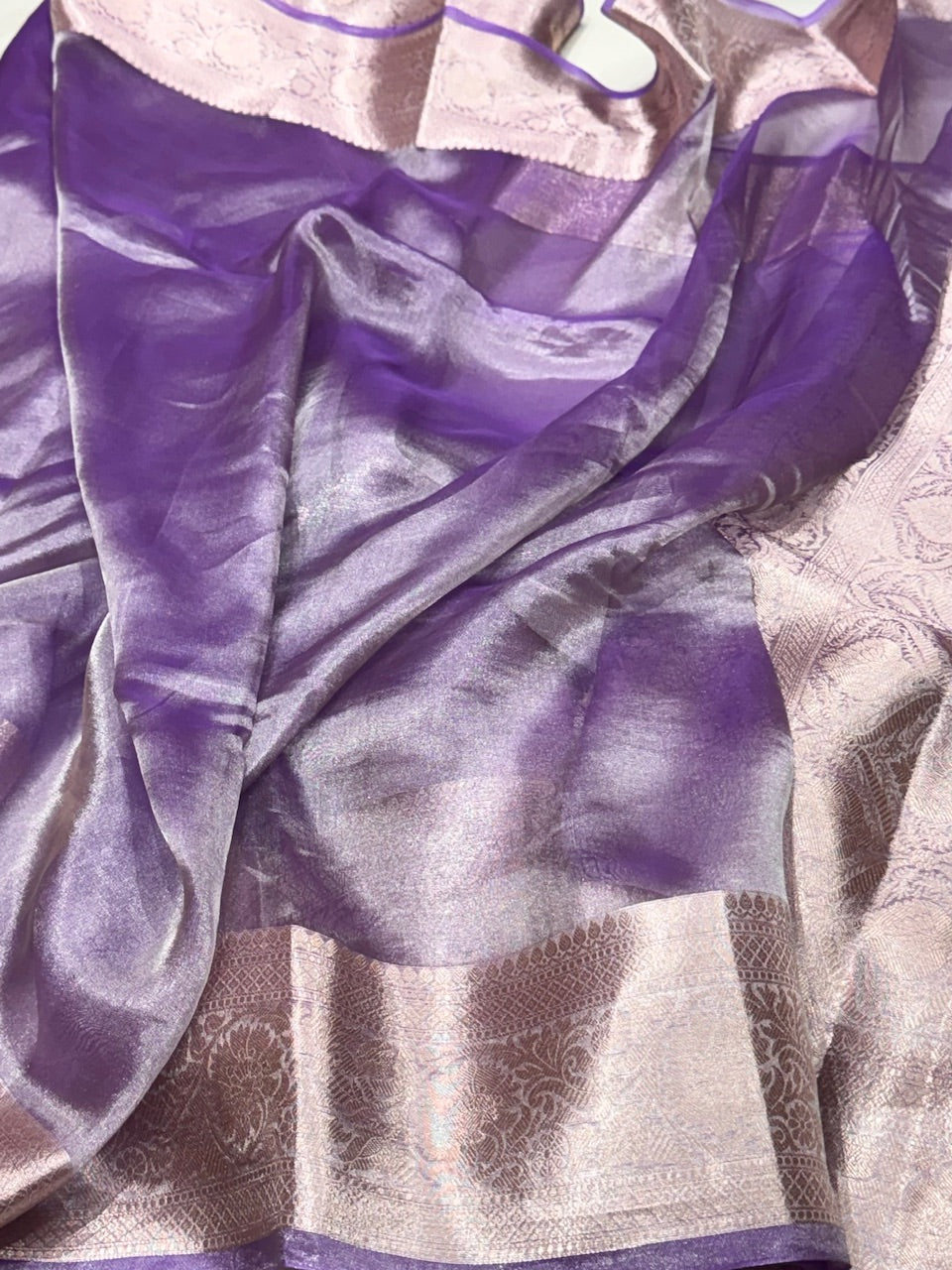 Lavender Pure Tissue Saree