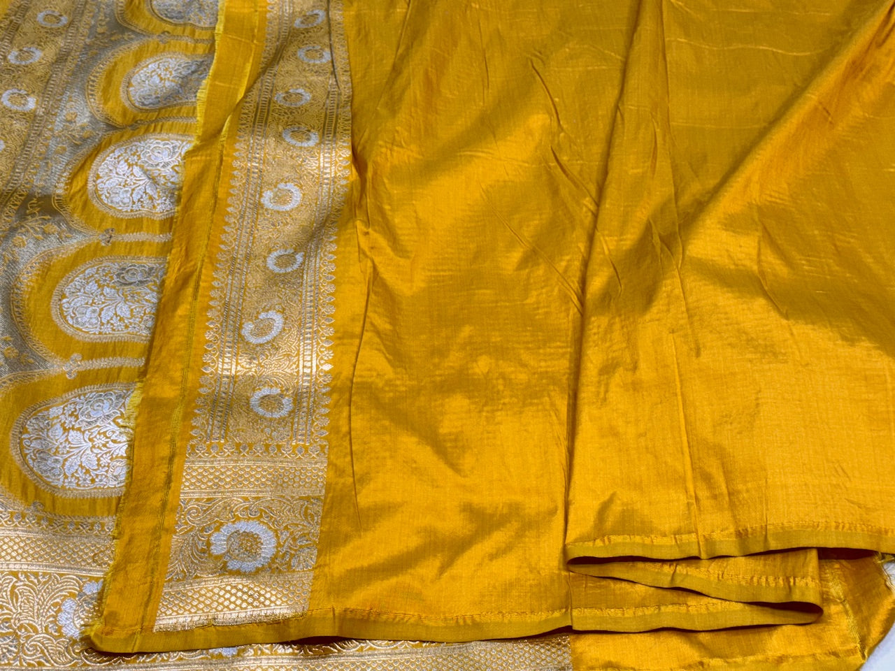 Yellow Sona Rupa Pure Silk Saree