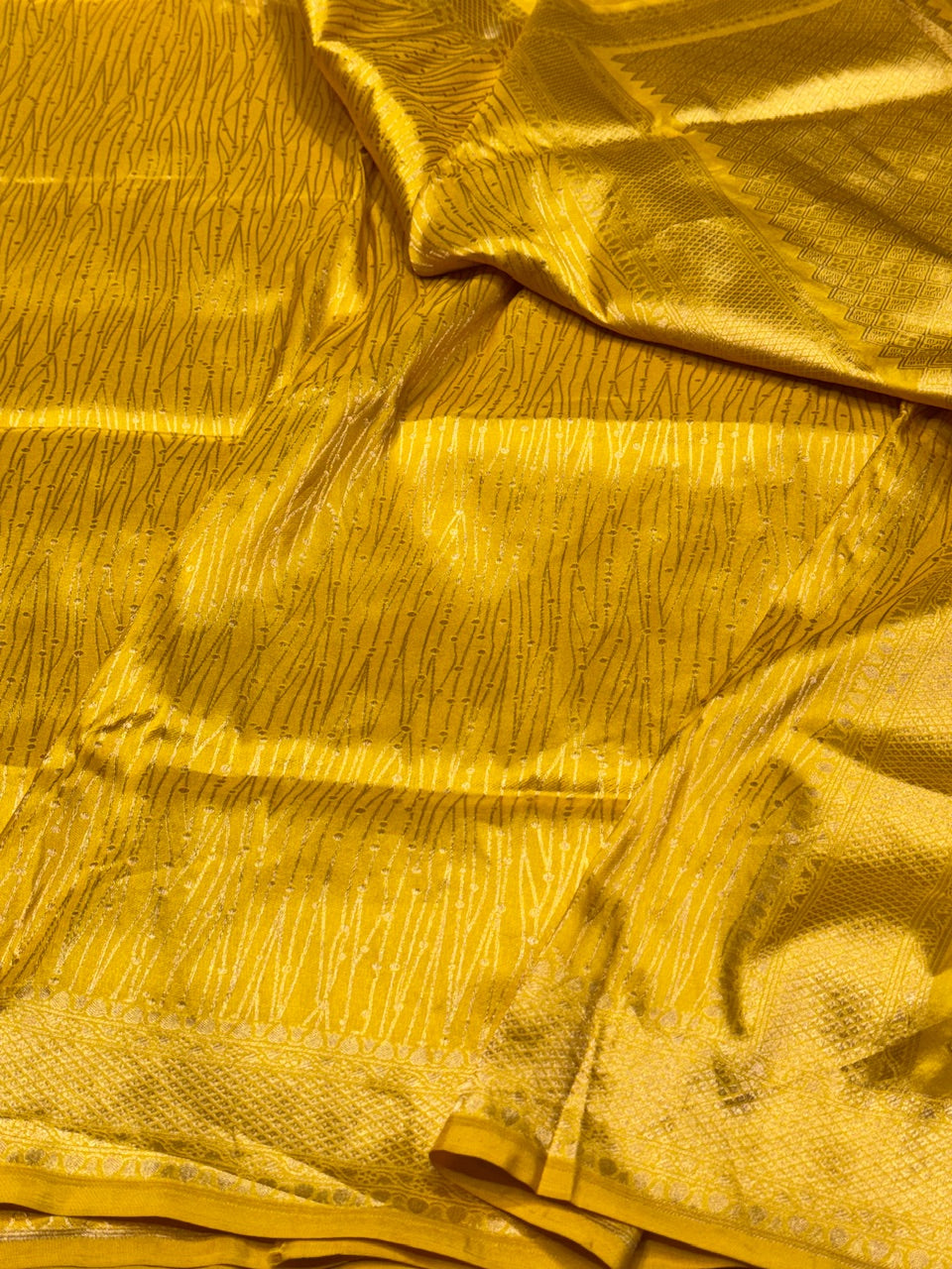 Yellow Pure Silk Saree