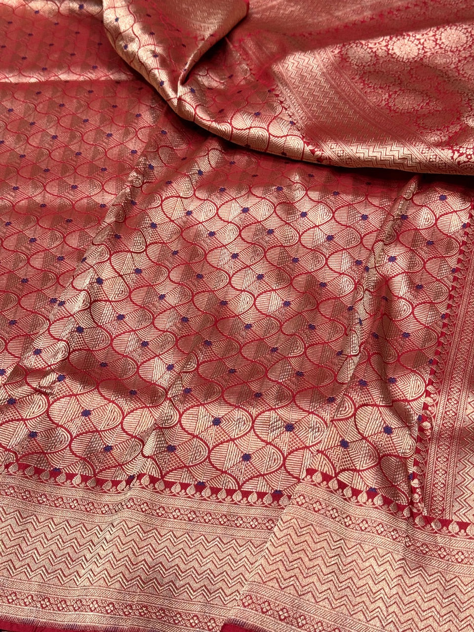 Red Pure Silk Brocade Saree