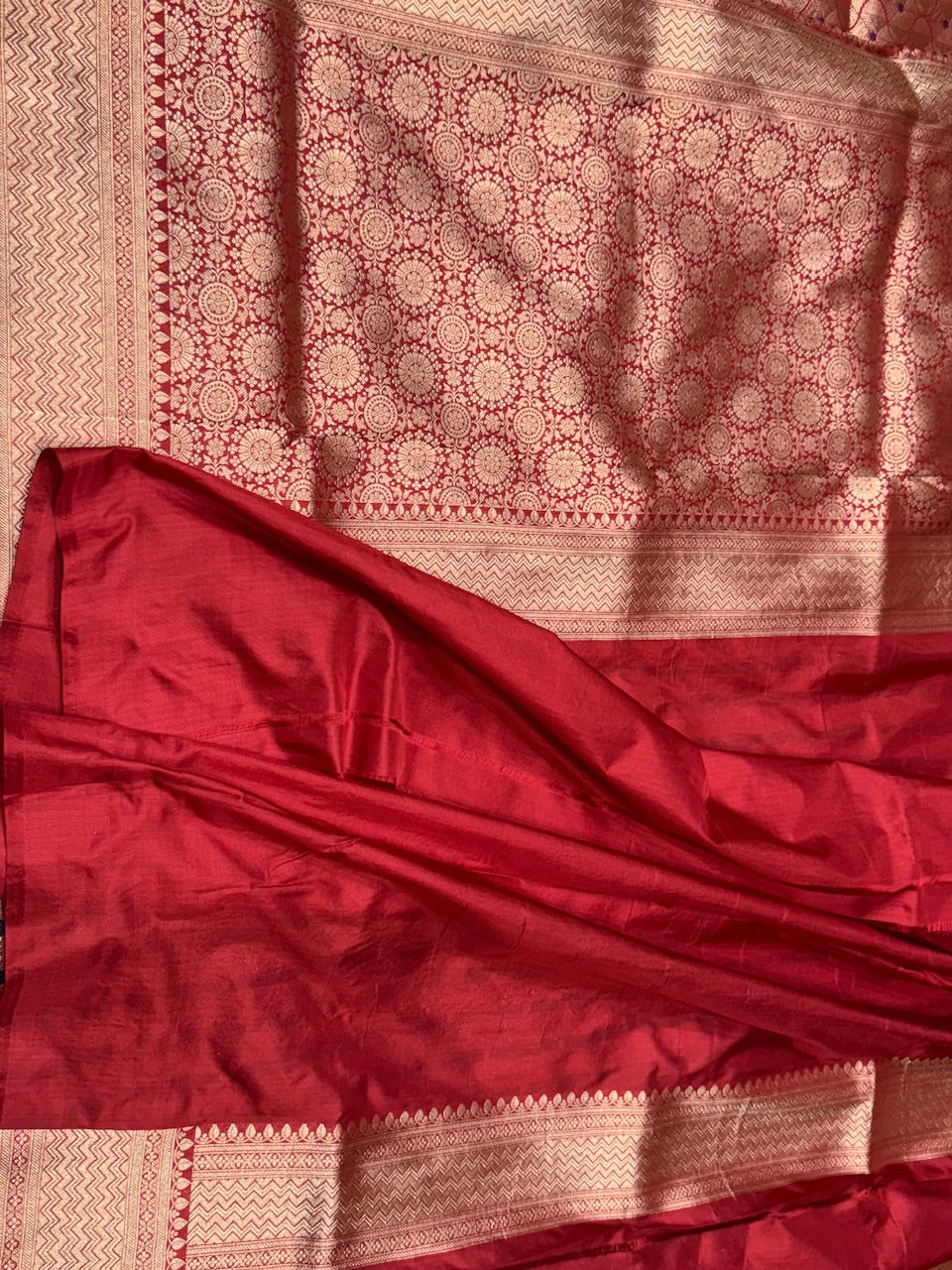 Red Pure Silk Brocade Saree