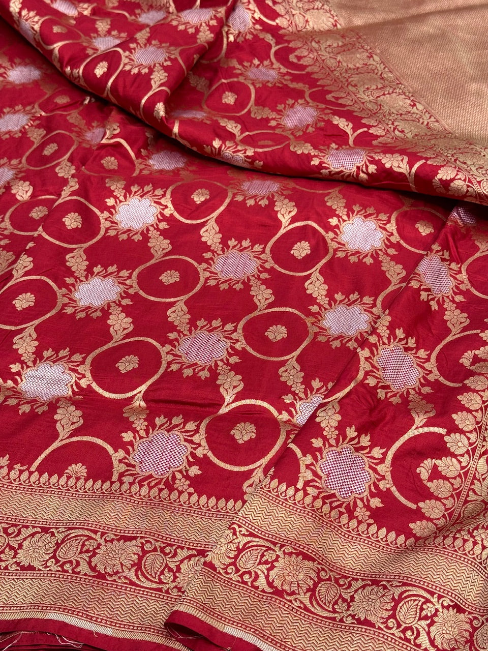 Red Sona Rupa Pure Silk Saree