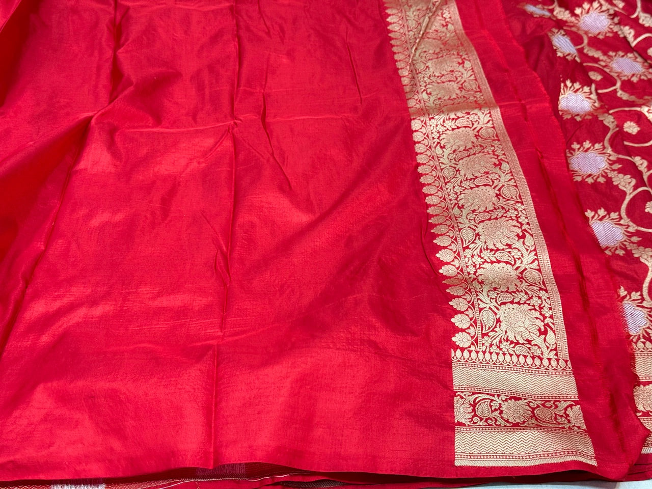 Red Sona Rupa Pure Silk Saree