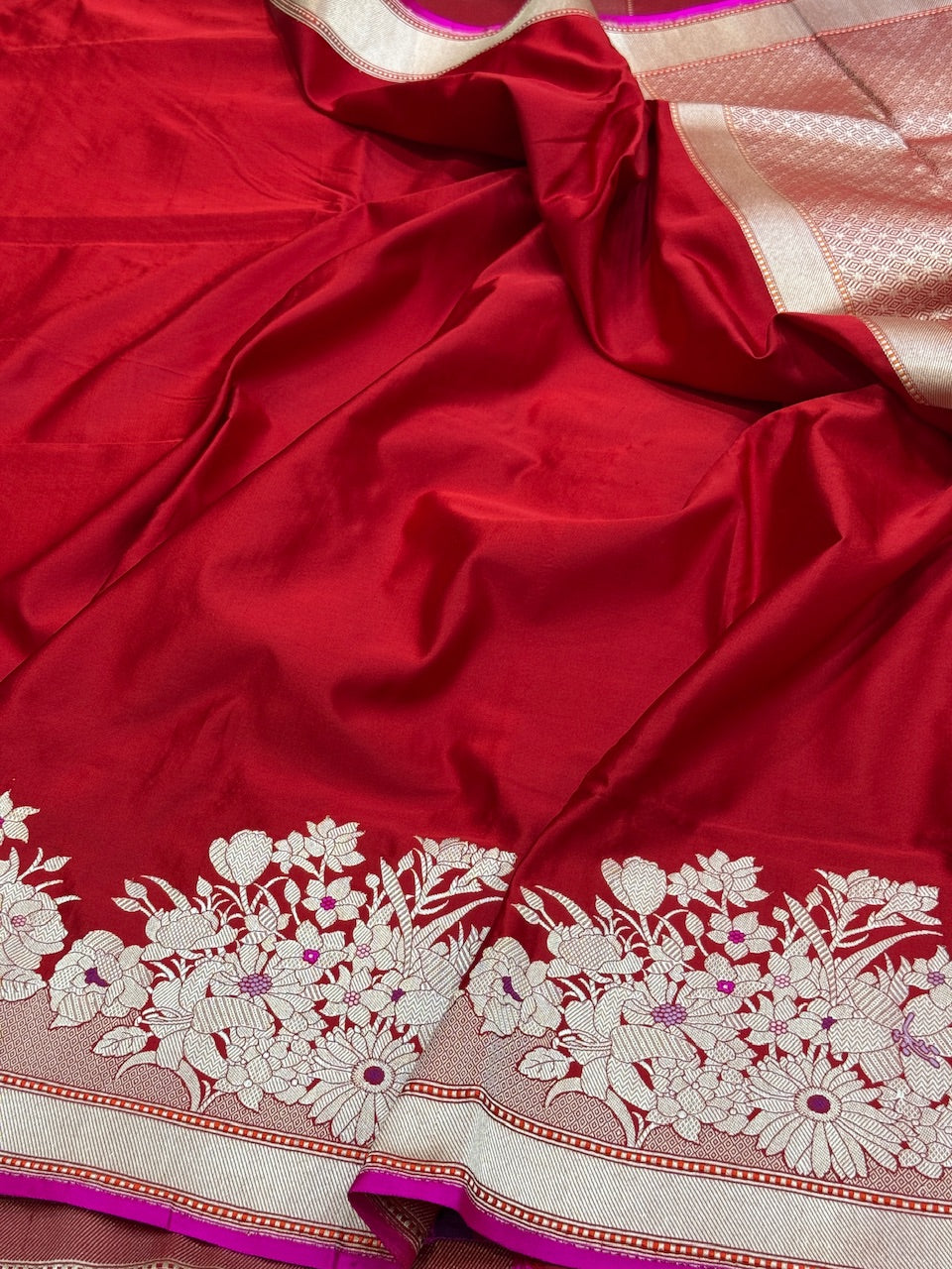 Handwoven Banarasi Pure Mashru Satin Silk Saree