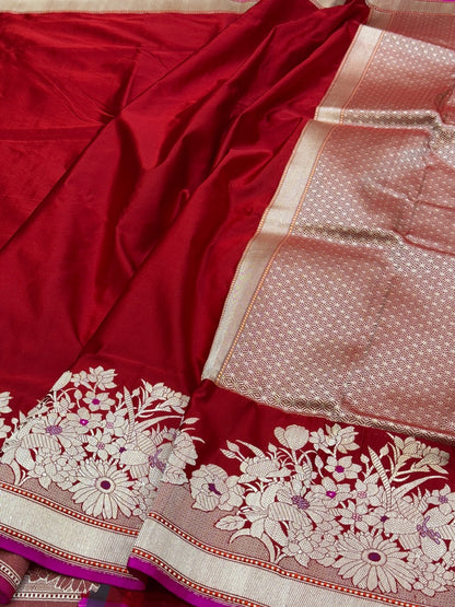 Handwoven Banarasi Pure Mashru Satin Silk Saree