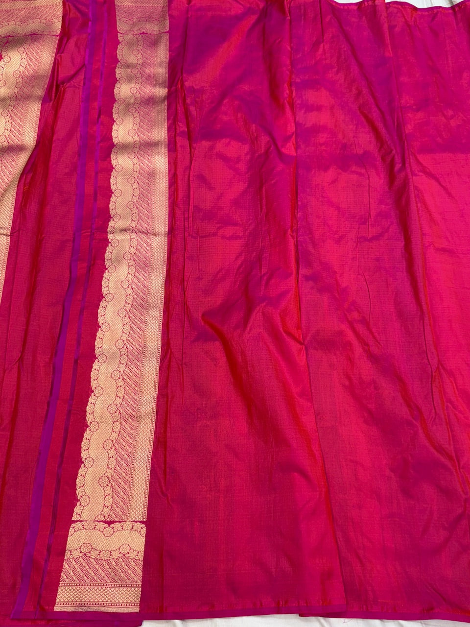Orangish Pink Banarasi Minakari Pure Silk Saree