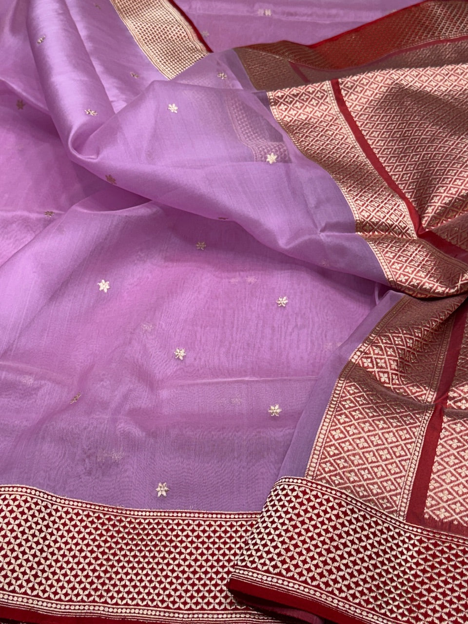 Handwoven Pure Banarasi Organza Silk Saree