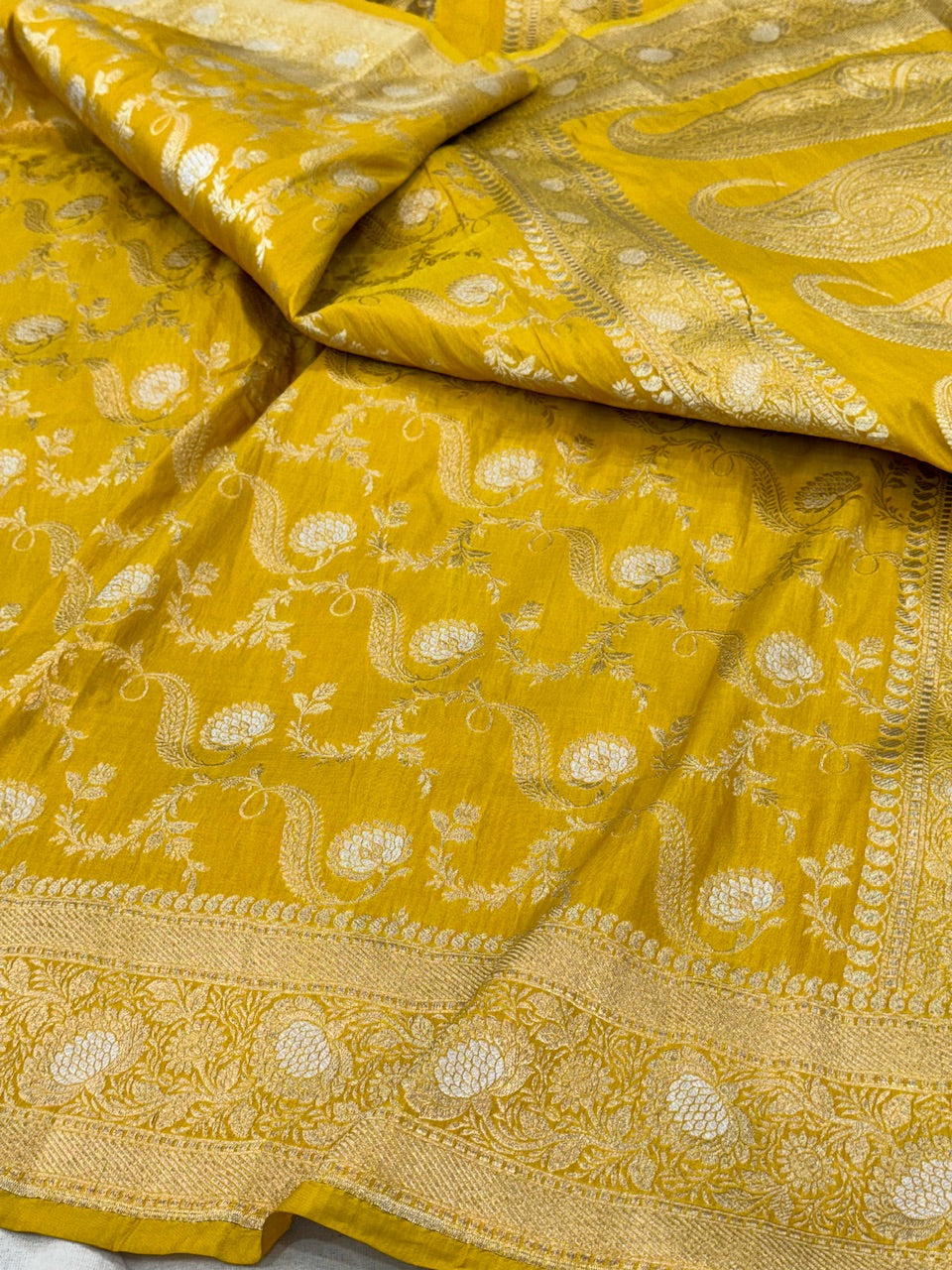 Yellow Sona Rupa  Pure Silk Saree