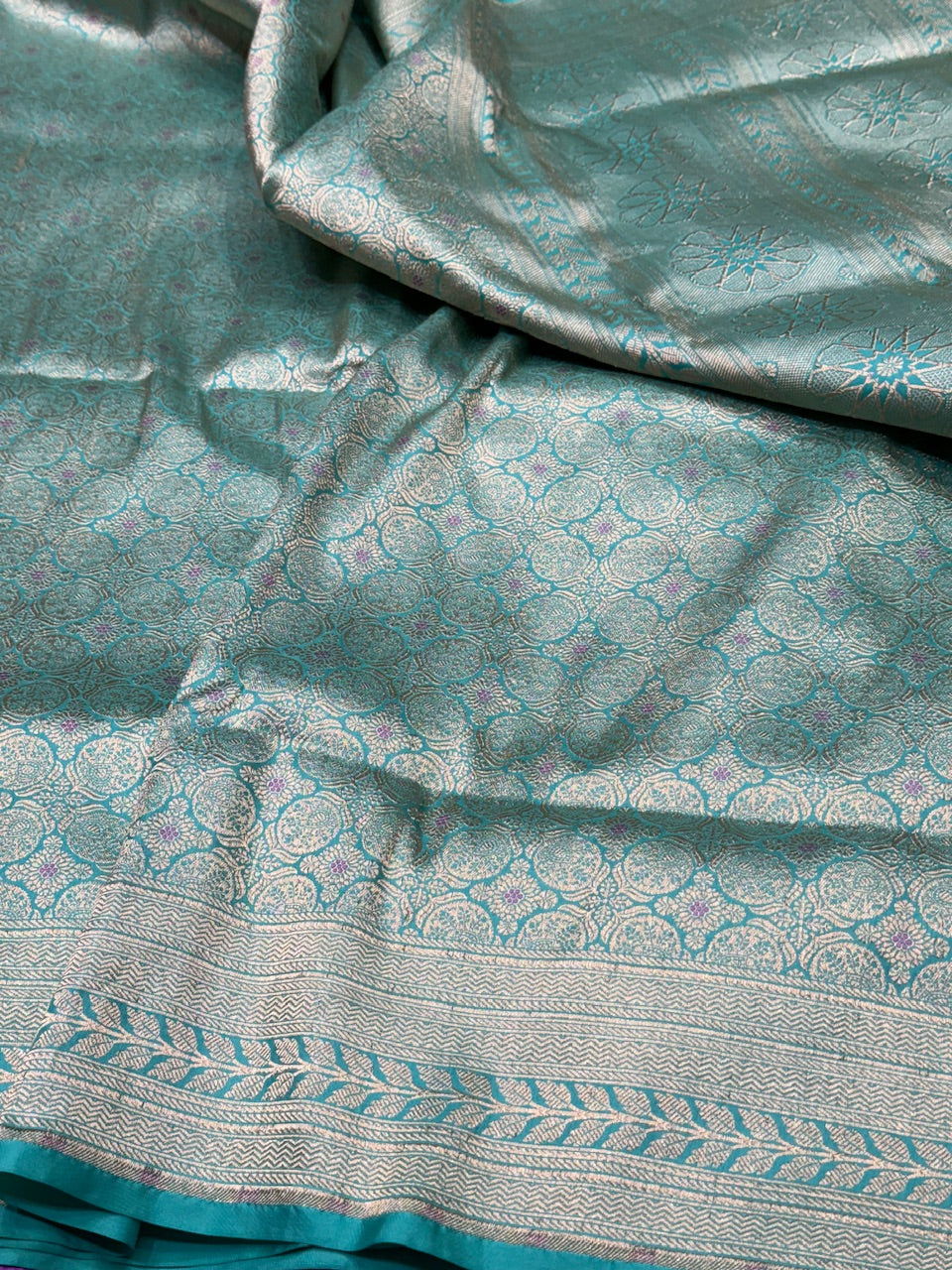 Sea Green Minakari Pure Silk  Saree