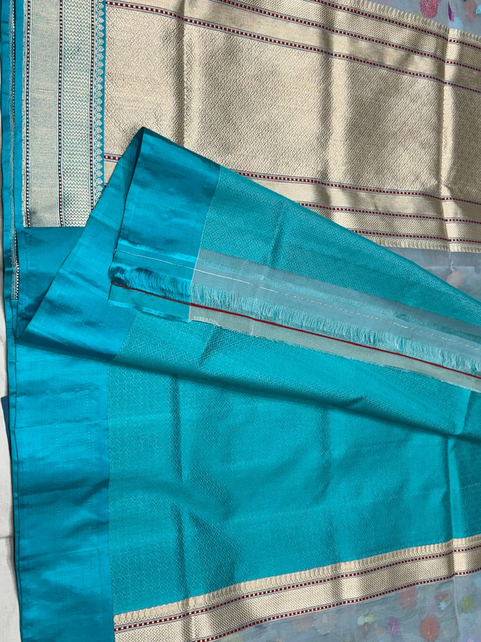 Sky Blue Handwoven Organza Saree