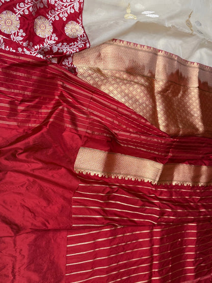 Ivory Handwoven Pure Organza Saree