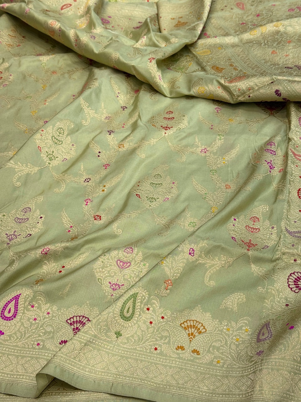 Pista Handwoven Banarasi Pure Silk Saree