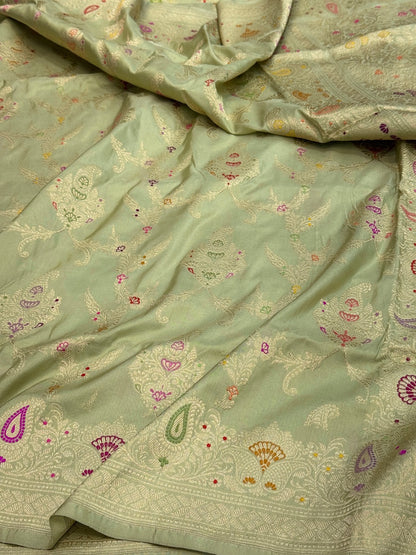 Pista Handwoven Banarasi Pure Silk Saree