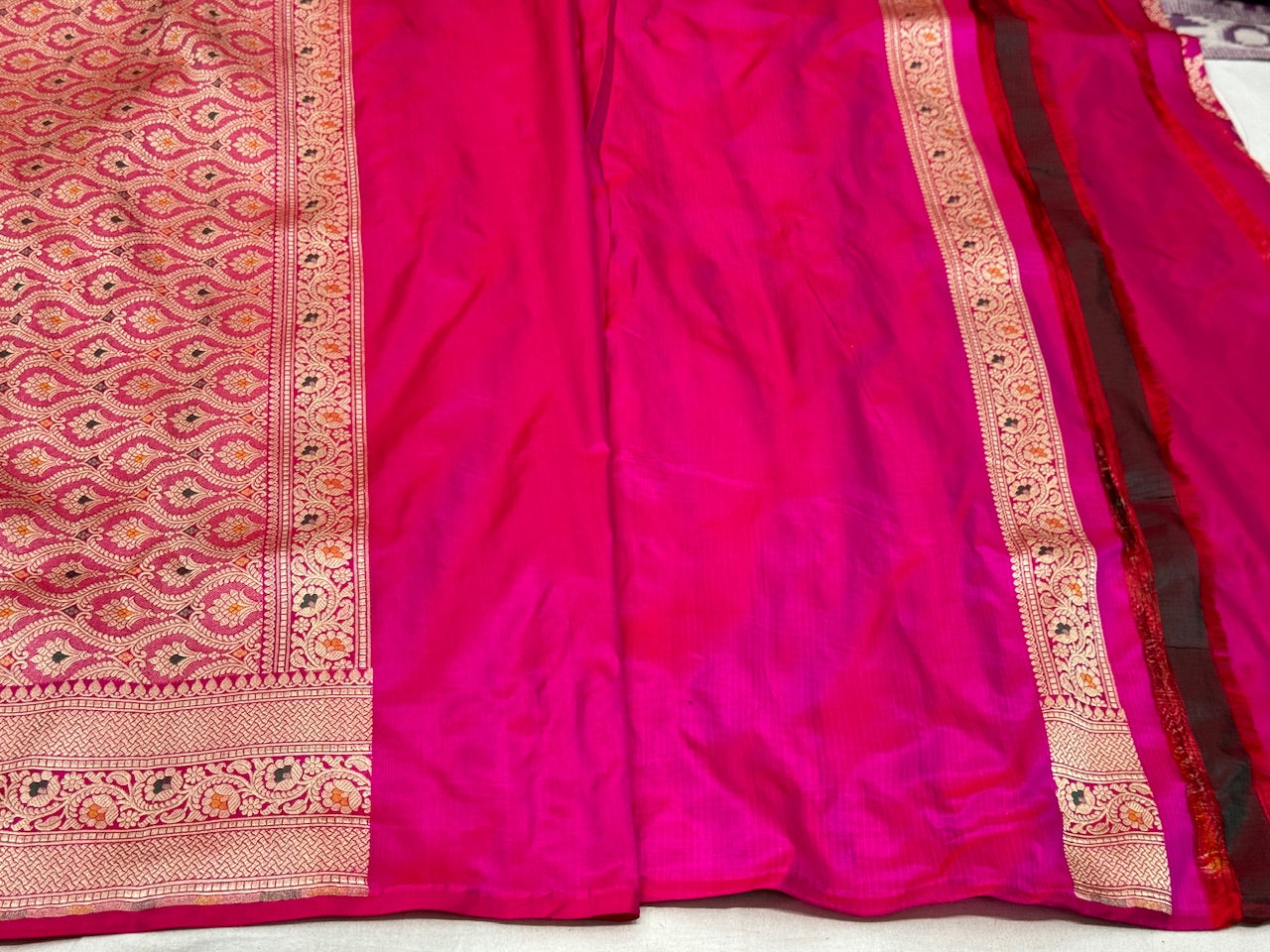 Rani Pink Minakari Pure Silk Saree