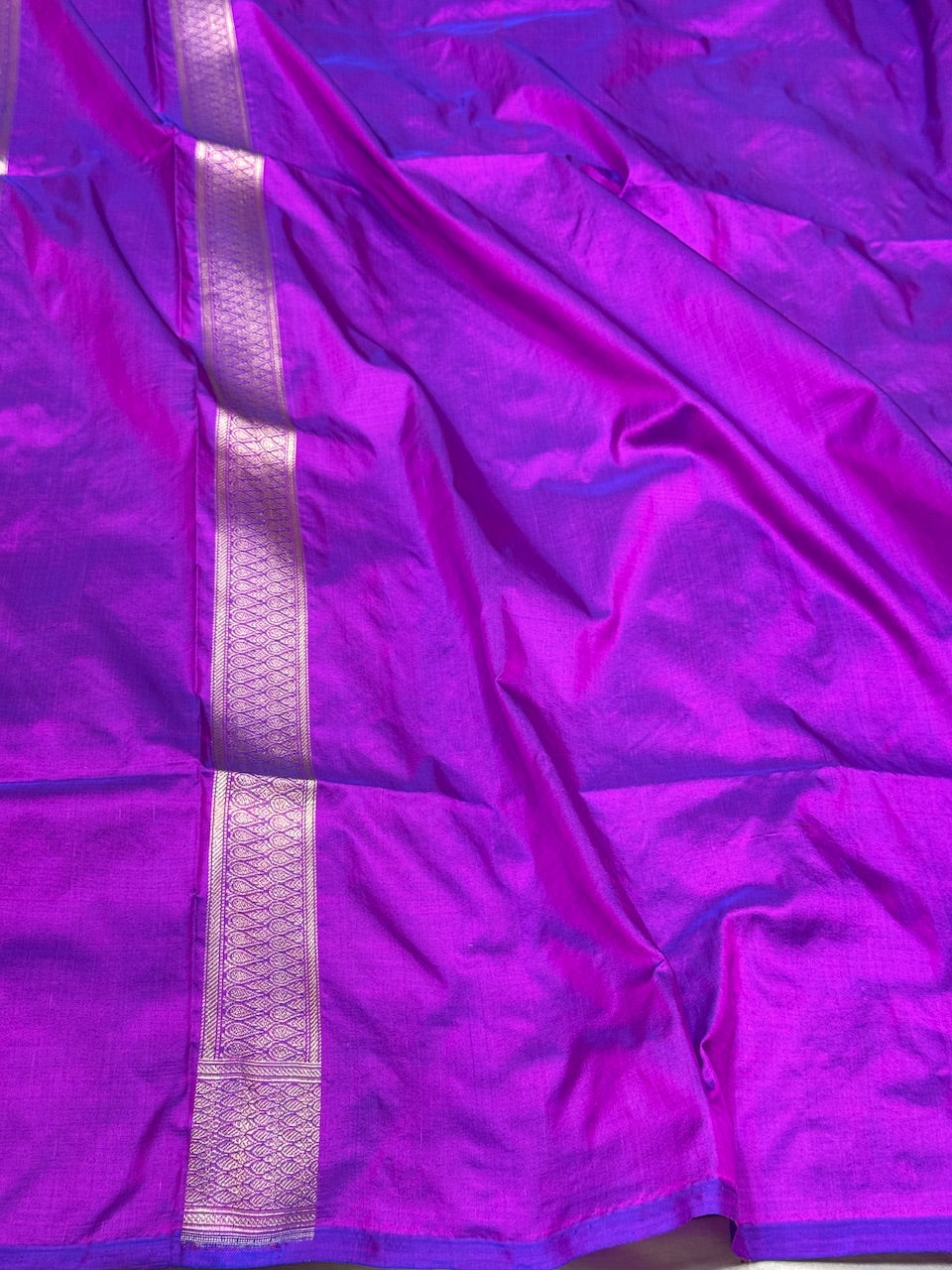 Purple Handwoven Pure Banarasi Silk Saree