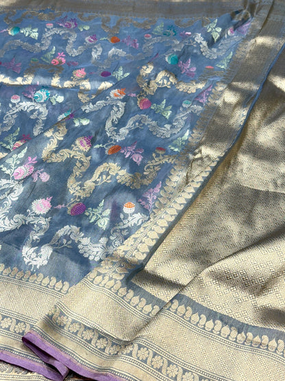 Handwoven Pure Banarasi Tissue Saree