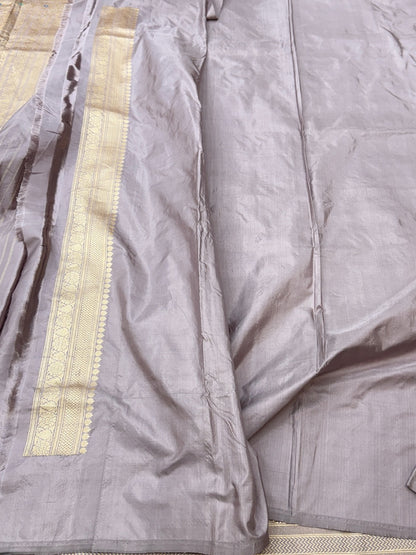Mauve Handwoven Pure Banarasi Silk Saree