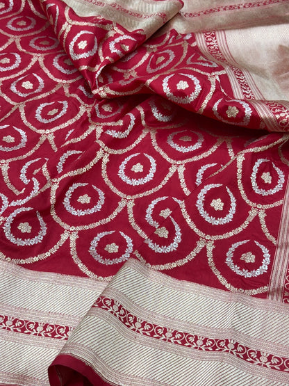 Red Handwoven Banarasi Pure Silk Saree