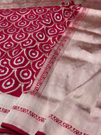 Red Handwoven Banarasi Pure Silk Saree