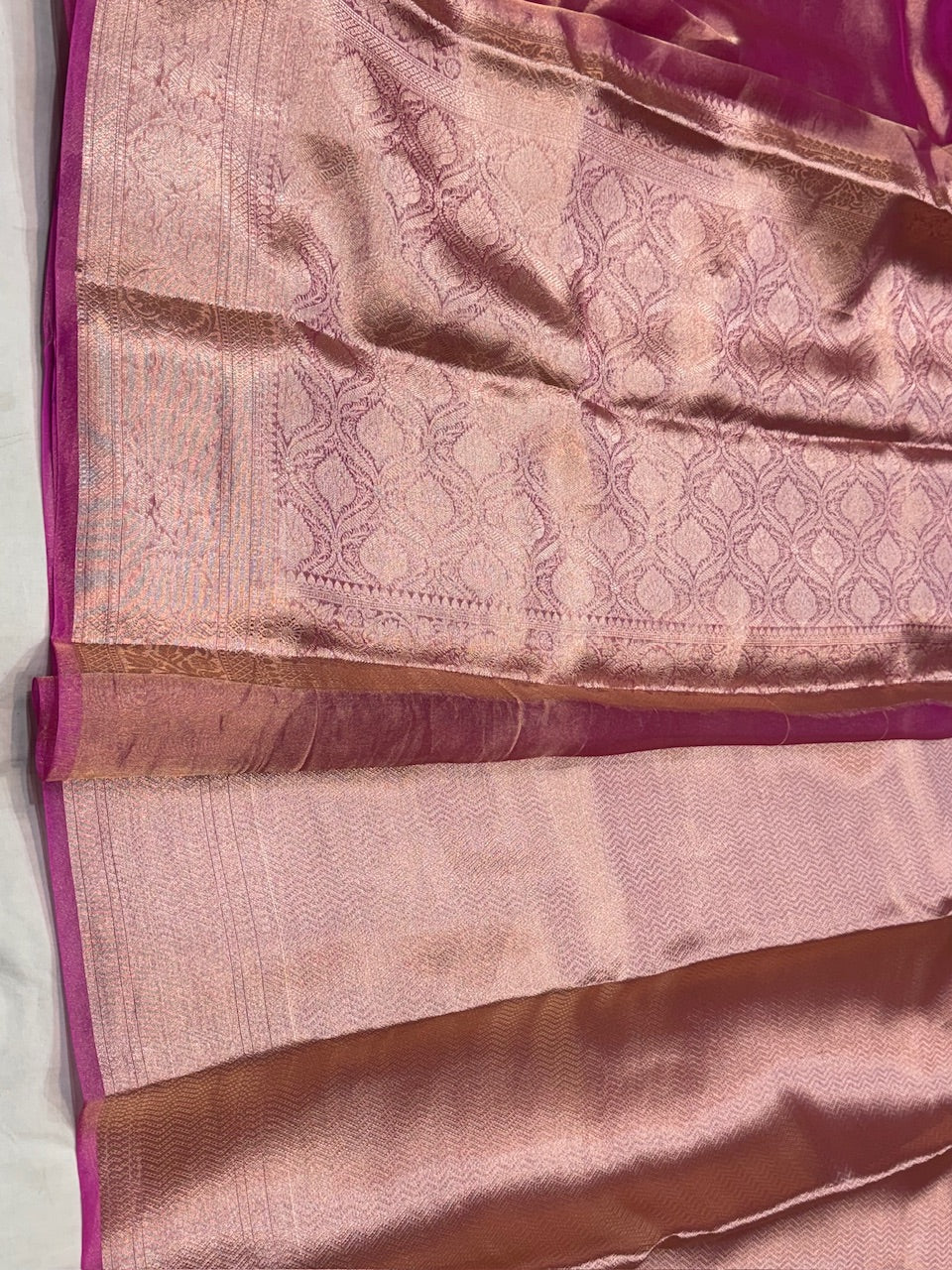 Rani Pink Pure Tissue Saree