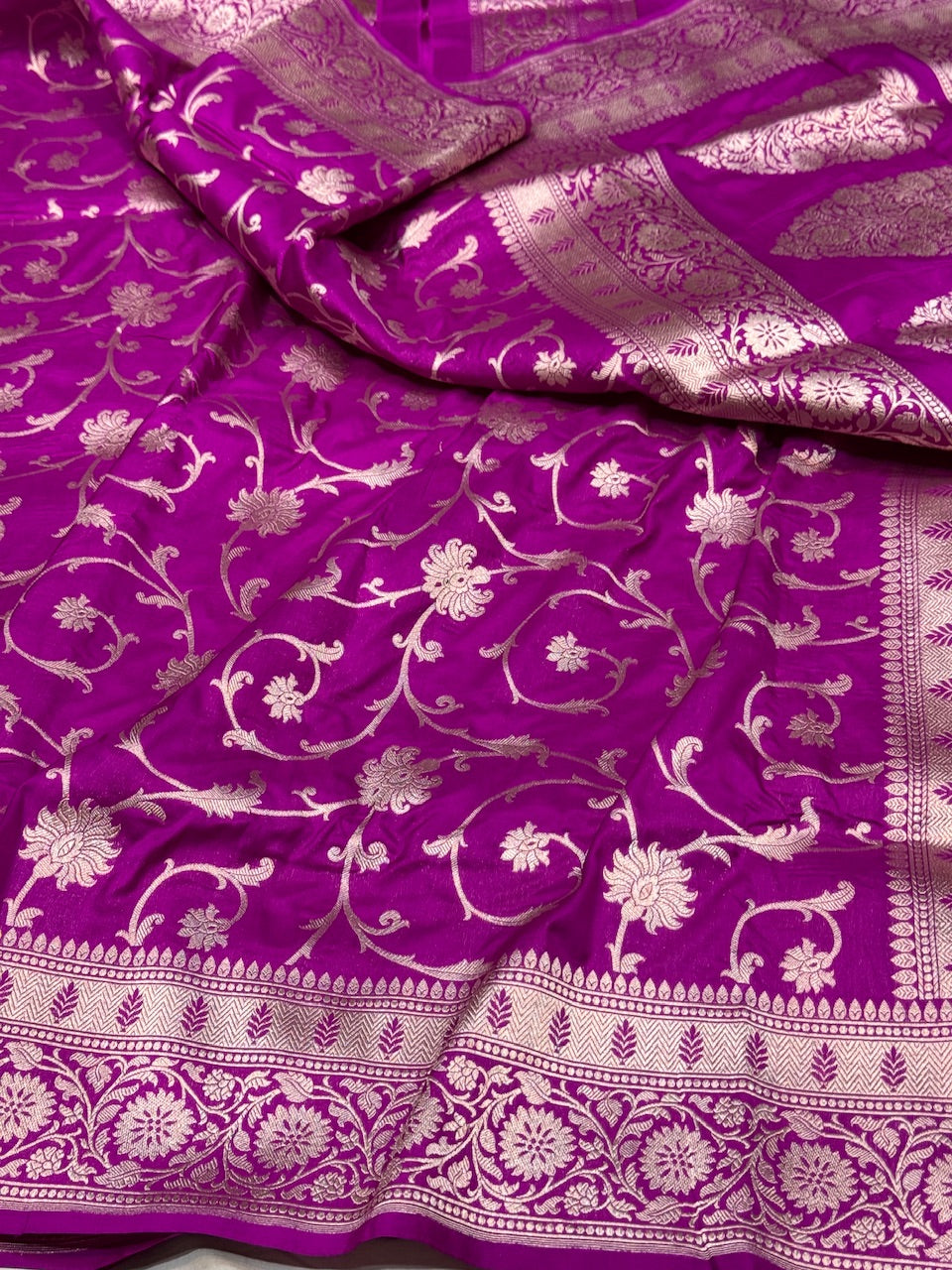 Magenta Pure Silk Saree