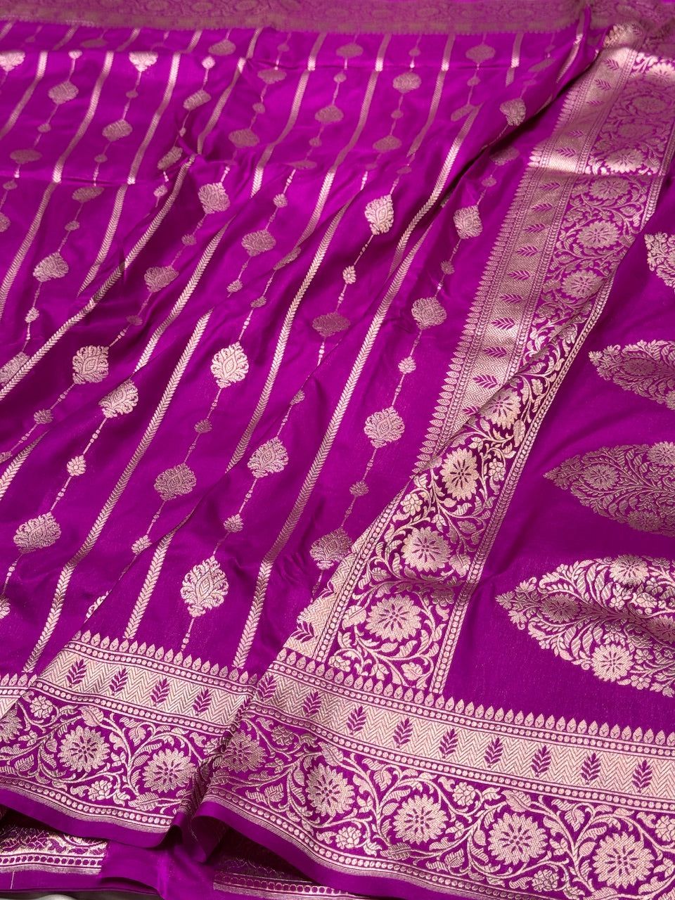 Magenta Pure Silk Saree