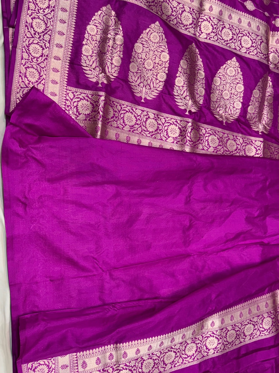 Magenta Pure Silk Saree