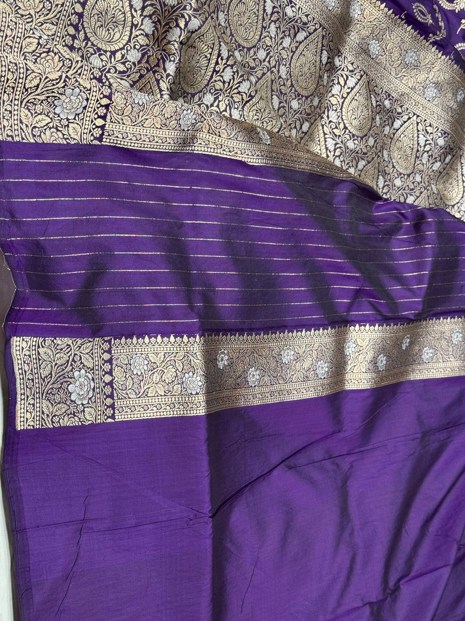 Purple Sona Rupa Pure Silk Saree