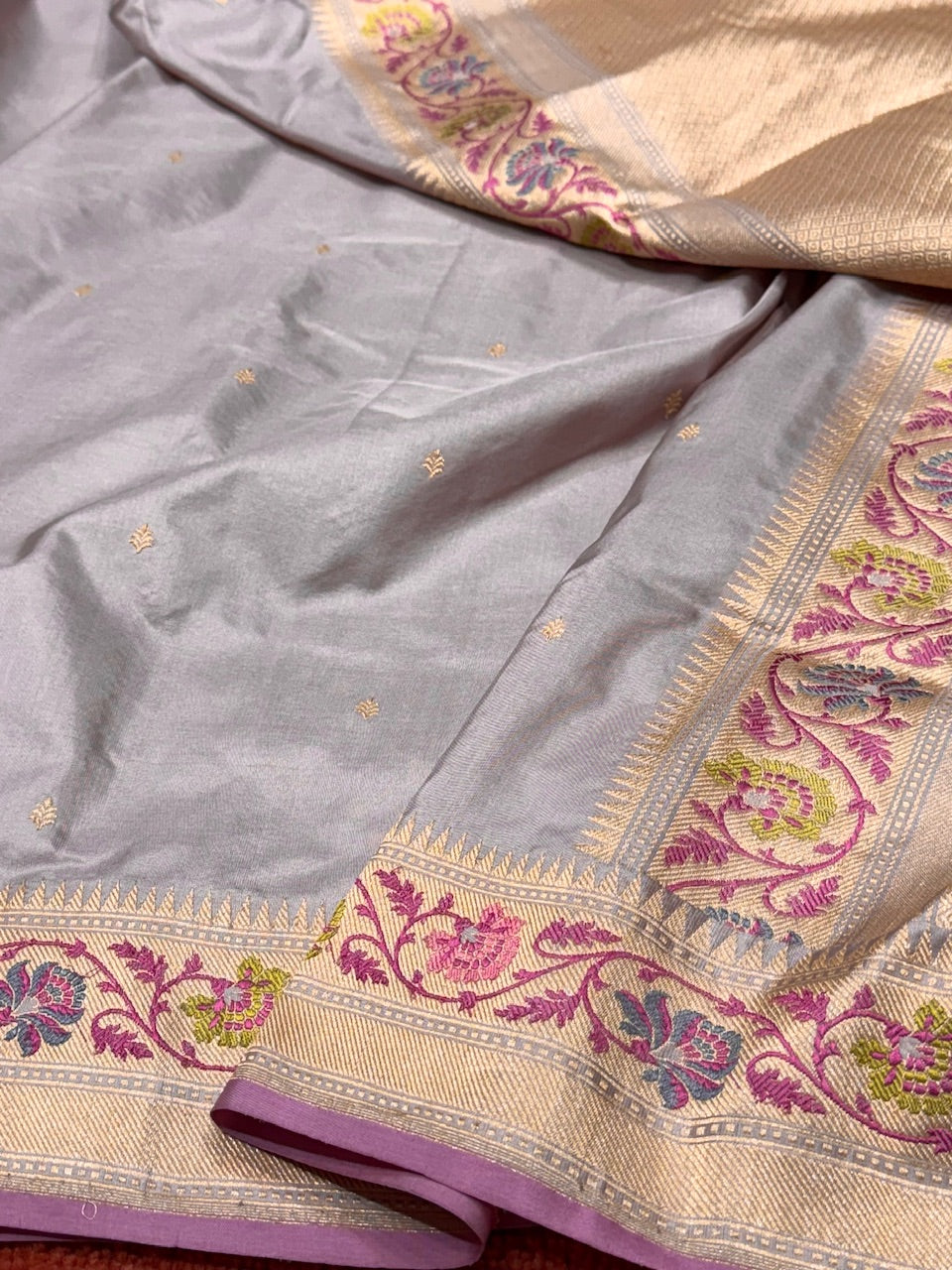 Grey Handwoven Pure Silk Saree