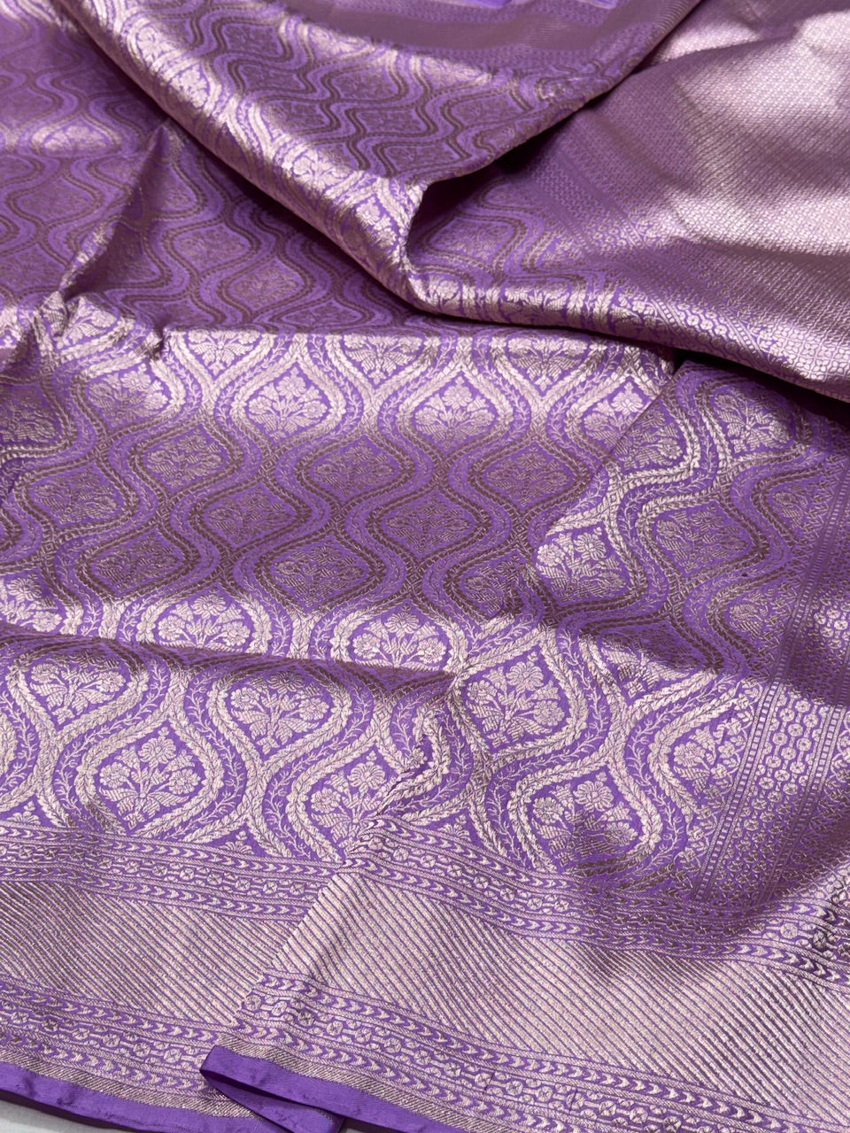 Lavender Pure Silk Brocade Saree