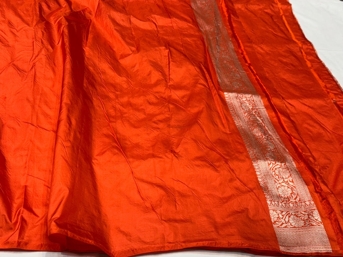 Orange Pure Silk Saree