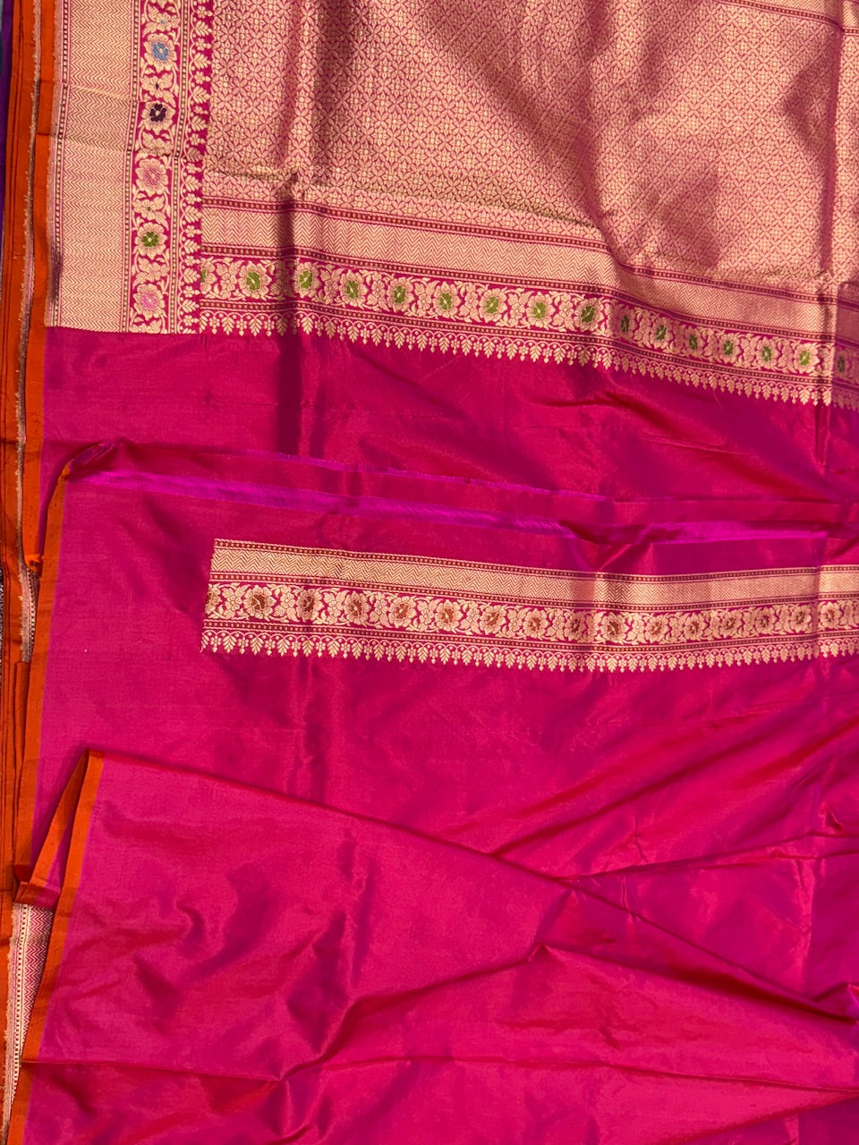 Rani Pink Handwoven Banarasi Silk Saree