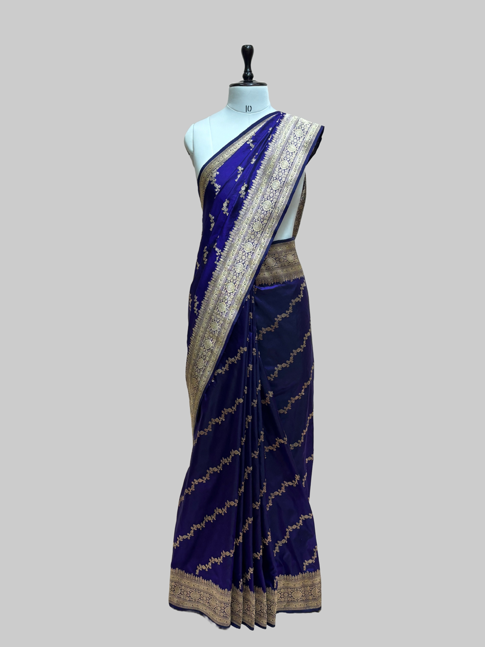 Cross Handwoven Pure Banarasi Silk Saree