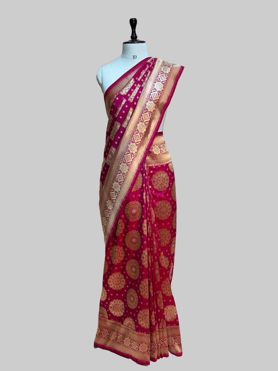 Rani Pink Banarasi Sona Rupa Pure Silk Saree